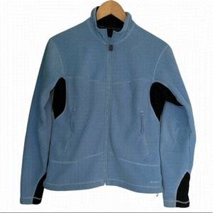 Mec Fleece Zip Up Jacket Blue with Black Accents Womens Size Medium